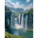 Teemantmaalimine metsa juga maastik ristpistes mosaiik pilt kividega tikitud kodukaunistus Full Round 20x30CM