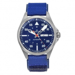 Hamilton Khaki Aviation Pilot Air-Glaciers Edition Tekstiilrihm Sinine sihverplaat Automaatne H64655941 100M Meeste k&auml;ekell sinine