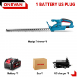 ONEVAN 3000W Brushless Electric Hedge Trimmer Cordless Trimmer Pruning Saw Lawn Mower Garden Tools For Makita 18V Battery 1 Battery EU Plug