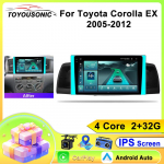 Toyota Corolla E130 E120 2000-2006 jaoks Android 13 autoraadio multimeediam&auml;ngija navigatsioon GPS Carplay 2din stereo DVD 4 core 2GB+32GB CP