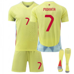 2425Spain Away jalgpallis&auml;rgid, l&uuml;hikesed p&uuml;ksid ja sokid, uue hooaja l&uuml;hikesed p&uuml;ksid ja sokid t&auml;iskasvanutele ja lastele suuruste komplekt 20