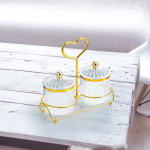 Food Storage Jar Nut and Candy Serving Tray Easy to Refill Multi Compartments Platter Nordic Dried 2 compartments