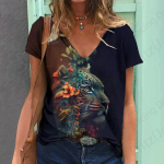 Suvised Vintage Naiste T-s&auml;rgid 3D Loomade Tiger Print T-s&auml;rk Naiste Mood T-s&auml;rk V-kaelusega Oversized T-s&auml;rk Naiste riided Anime S