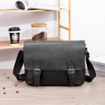 Uus Retro Meeste &Otilde;lakott Vabaaja Klapiga Street Jaapani ja Korea S&otilde;numikott Suure mahutavusega Lihtne Meeste Kott 29cm*10cm*20cm must