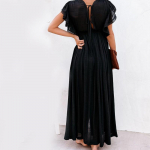 Suvised pikad bikiinide katted naistele Tugev V-kaelusega kimono rannakleidid, pitsilised p&auml;ikesekindel ujumiskleit Bohemian sarong seelik One Size