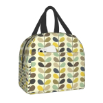 Orla Kiely Mitme varrega termoisolatsiooniga l&otilde;unakott Skandinaavia lilleline kaasaskantav l&otilde;unakott v&auml;li pikniku hoiustamiseks toidukarp 22x20x13CM beež
