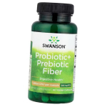 Probiootikum ja prebiootiline kiudaine, Probiotic + Prebiotic Fiber, Swanson 60kaps (69280021) 60vcaps