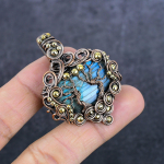 Labradorite Handmade Copper Wire Wrap Jewelry Pendant 2.05 w9b71