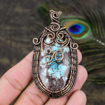 Tibetan Turquoise Handmade Copper Wire Wrap Jewelry Pendant 3.11 y4k51