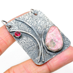 Rhodochrosite, Pink Rubillite 925 Sterling Silver Pendant 2.21 y4h83