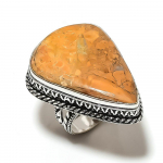 Maligano Jasper Handmade 925 Sterling Silver Jewelry Ring Size 10 n4j99