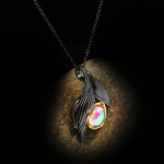 K&otilde;igega sobiv t&uuml;rkiissinine mitmekihiline kaelakee, sulgedega topeltkiht kaelarihm, rangluukett