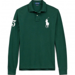 Polo Ralph Lauren S&uuml;gis/Talv 23 &Uuml;hev&auml;rviline logoga tikitud pikkade varrukatega polo s&auml;rk Meeste &uuml;laosad Roheline MNPOKNI16820256-300 XL