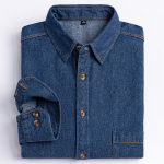 Meeste mitmek&uuml;lgne vabaaja pikkade varrukatega teksariidest taskus&auml;rk Tavalise istuvusega Mugav pehme 100% puuvillast pestud vastupidavus t&ouml;&ouml;s&auml;rgid M