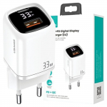 Usams Ład. Siec. 1Xusb-C+1Xusb T46 33W(Only Head) Pd3.0 +Qc3.0 Fast Charging Biały/White Cc152Tc02 (Us-Cc152)