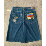 RogueWave Street Jeans Uus Mood &Uuml;le suuruse Tikand L&otilde;tv Denim L&uuml;hikesed P&uuml;ksid Meeste Y2K Harajuku Retro Populaarsed Vabaaja K&otilde;rge V&ouml;&ouml;koht L&uuml;hikesed P&uuml;ksid S armee roheline v&auml;rv
