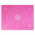 Mittenakkuv silikoonist k&uuml;psetusmatt saiakeste, taigna rullimiseks ja s&otilde;tkumiseks &ndash; ideaalne k&uuml;psiste ja pirukate jaoks &ndash; skaalaga k&ouml;&ouml;git&ouml;&ouml;riist p&uuml;hadek&uuml;psetamiseks 29*26cm roosa