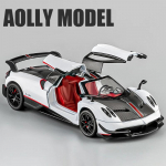 1:24 Pagani Huayra BC Sulamist Spordimudel Valatud Metallist V&otilde;idus&otilde;iduauto S&otilde;idukid Mudel Simulatsioon Heli Valgus Kogumine Laste M&auml;nguasi Kingitus valge