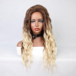 S&uuml;nteetilised Juuksed Pikk Blond Lokkis Parukad Naistele Lainelised Parukad Tumedate Juurtega Ombre Parukad Kohevad V&otilde;luvad Igap&auml;evased Peoparukad Naistele