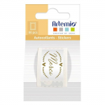 80 stickers Merci - 25 x 33 mm valge