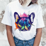 Taks Mops Teckel Naljakas T-s&auml;rk naiste Harajuku Armas prantsuse buldog Frances saksa lambakoera T-Shi XL
