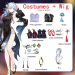 Ysir Sea Lantern Festival Shenhe Skin Cos M&auml;ng K&uuml;lm lill Youlu Shenhe Cosplay komplekt Naine S must/hall