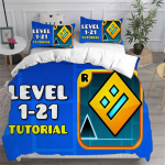 3D Geometry Dash Voodipesukomplektid Tekk Voodikate Tekikott Padjap&uuml;&uuml;r 2-3 Osalised Komplektid Magamistoa Kaunistus Kodutekstiil AU Single140x210cm