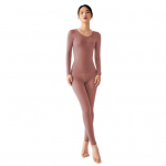 2 tk/komplekt Naiste termoriiete komplekt Suurep&auml;rane elastsus pikkade varrukatega kaelusega Slim Fit, pehme soe k&otilde;rge v&ouml;&ouml;kohaga &uuml;hev&auml;rviline p&uuml;ksikomplekt Lady Winter L