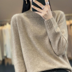 Naiste ka&scaron;miirkampsun Qinghe ka&scaron;miir 30% ka&scaron;miir 70% vill s&uuml;gis-talvine pullover soe ja moekas XXL pruun