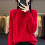 Vintage Naiste Kampsun &Uuml;hev&auml;rviline S&uuml;gis Talv Uus Poolk&otilde;rge Kraega Pullover Kootud S&auml;rk Top L roosa