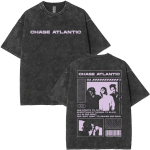 Chase Atlantic Kaotatud Euroopas ja &Uuml;hendkuningriigis Tuur 2025 Album Vintage Pesuga T-s&auml;rgid Meestele Hip Hop Gooti L&uuml;hikeste Varrukatega T-s&auml;rgid Streetwear S gray