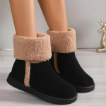 Suede Naiste Pahkluuni Lumesaapad Madalad L&uuml;hikesed Pl&uuml;&uuml;sist Saapad Disainer Talvised Soojad 2024 Uued Puuvillased Saapad Jalgsi Mugavad Zapatillas Mujer 40 must