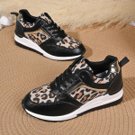 2025 Suur Suurus Leopardimustriga Tossud Naised PU Nahast Platvorm Tossud Naine Mugavad Libisemiskindlad Paeltega Kingad Naine 43 must