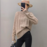 Qinghe 100% puhas ka&scaron;miir naiste kampsun - &Uuml;lipehme luksuslik talvine pullover XXL soe valge v&auml;rv