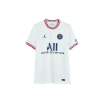 Jordan Paris Saint-Germain M&auml;ngija Versioon 21-22 Hooaeg Kolmas V&otilde;&otilde;rsil Jalgpallis&auml;rk L&uuml;hikeste Varrukatega Meeste Topid Valge DH7467-101 S