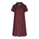 Suvekleit t&auml;pilise tr&uuml;kiga l&uuml;hikeste varrukatega lahtine A-l&otilde;ikeline s&auml;rk-kleit V-kaelusega p&otilde;lvepikkuses midi-kleit kohtingutele, reisimiseks, puhkuseks S