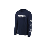 Nike X Mlb New York Yankees Logo Kirjaprindiga &Uuml;mar kaelusega Pullover Vabaaja Pikkade varrukatega Dressipluus Laste dressipluus Tumesinine 3Z3B7NMBZ-NYY S
