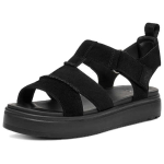 UGG Vintage &uuml;mmarguse ninaga paksude talladega pl&auml;tud Naiste sandaalid Must 1170531-BTNL 38