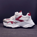 Praetud t&auml;navaplatvorm isa kingad naiste k&otilde;rguse suurendus mitmek&uuml;lgsed vabaajajalatsid uued kevad-s&uuml;gis hingavad h&otilde;bedased tossud 40 punane