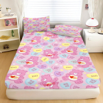 &Uuml;hisbr&auml;ndiga koomiksianime Care Bears L&otilde;&otilde;tsaga lina Voodipesukomplekt Voodikate Tr&uuml;kitud Sobib lastele ja t&auml;iskasvanutele 2/3 tk 90x190x25cm