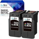 Cartouches d'encre Remplacement pour PG-560 CL-561 XL 560XL 561XL pour Pixma TS5350 TS5351 TS5352 TS5353 TS7450 TS7451 (Noir T[903]