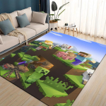 3D Minu Maailma Ehitusm&auml;ng Multikas Vaip Vaip Elutuppa Magamistuppa Kodu Diivani Kaunistus, Laste M&auml;ngimine Libisemisvastane P&otilde;randamatt 60x90cm( 23x35in )