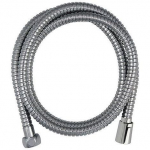 Flexible de douche - ROUSSEAU - &Eacute;crous m&eacute;tal anti-torsion - R&eacute;ducteur de d&eacute;bit - Longueur 1m50 - Inox chrom&eacute; double agrafage h&otilde;be