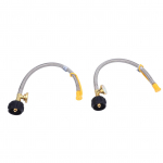 2 tk 15-tollised haagissuvila gaasivoolikud 1/4-tollise NPT keermega 40 lb 250 PSI roostevabast terasest pigtail-gaasivoolik manomeetriga standardsetele kahele
