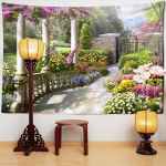 Aed maastik Gobel&auml;&auml;n Seinaripp Looduskaunistused Boheemi hipi tapies Art Decor Taustriie 95x70CM