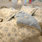 100% puuvillane luksuslik lilleline voodipesukomplekt 3-osaline, tekikotikomplekt 1 tekikott 2 padjap&uuml;&uuml;ri, &uuml;ksik/kahepoolne/200x200/220x240 160x210cm(63x83 in)