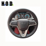 Black leather Car Steering Wheel Cover For Chevrolet Sail 2015-2017 Lova Aveo 2016 2017 Cavalier 2016 2017 Black Thread