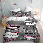 MINISO Hello Kitty Tekikott Multikas Anime Tr&uuml;kitud Voodipesu Komplekt Laste Padjap&uuml;&uuml;r Tr&uuml;kitud Voodipesu Kodu Mood Poisid T&uuml;drukud AU Single(140*210cm)3pcs