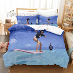 Mere Surfing Voodipesu Komplekt Surf Moodne V&auml;ljas &Auml;&auml;rmuslikud Spordialad Tekikate Kuninganna Kuningas Ookeani Surfilaud 2/3tk Tekikate EU Single(135*200cm)3pcs