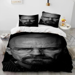 3D Breaking Bad Walter Hartwell Tekikott Voodipesukomplekt Tekikott Voodikomplekt Tekikate Padjap&uuml;&uuml;rKuningas Kuninganna Suurusega Voodipesukomplekt Laps AU Double(180*210cm)3pcs